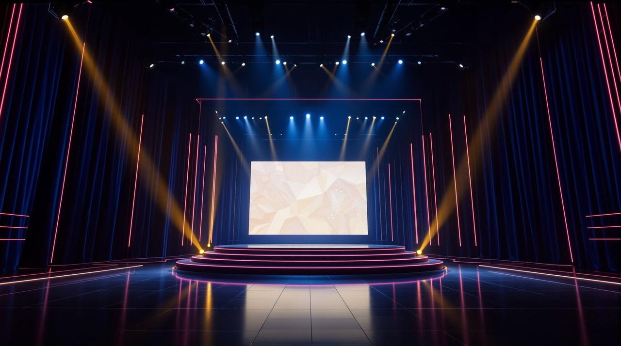 苹果电影演播厅舞台灯光背景